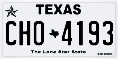 TX license plate CHO4193