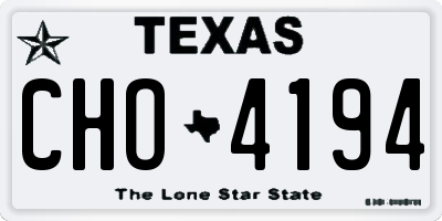 TX license plate CHO4194
