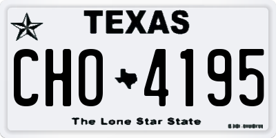 TX license plate CHO4195