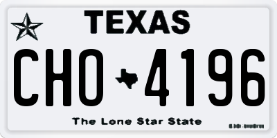 TX license plate CHO4196