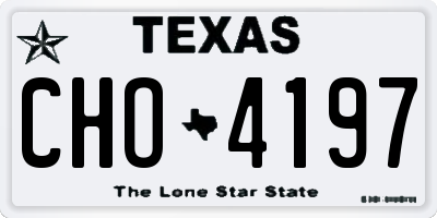 TX license plate CHO4197