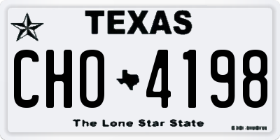 TX license plate CHO4198