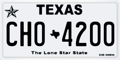 TX license plate CHO4200