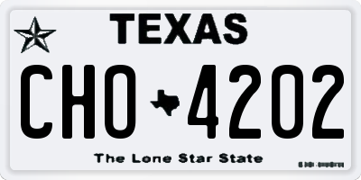 TX license plate CHO4202