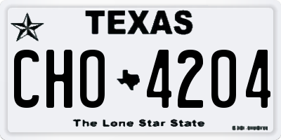 TX license plate CHO4204