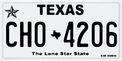 TX license plate CHO4206