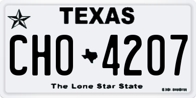 TX license plate CHO4207