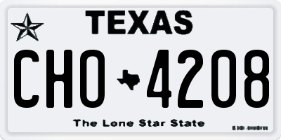 TX license plate CHO4208