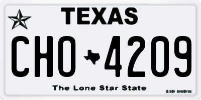 TX license plate CHO4209