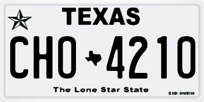 TX license plate CHO4210
