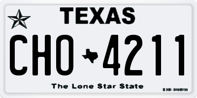 TX license plate CHO4211