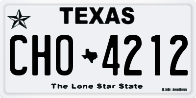 TX license plate CHO4212