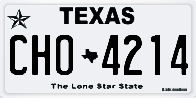 TX license plate CHO4214