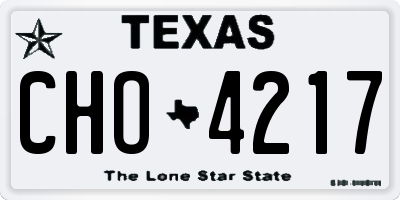 TX license plate CHO4217