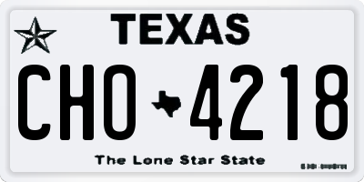 TX license plate CHO4218