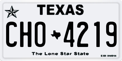 TX license plate CHO4219