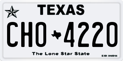TX license plate CHO4220