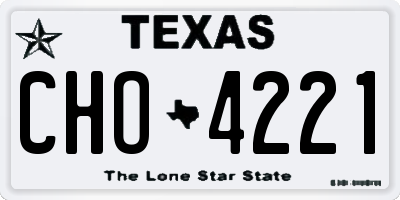 TX license plate CHO4221