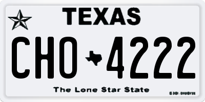 TX license plate CHO4222
