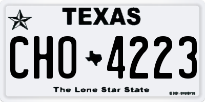 TX license plate CHO4223