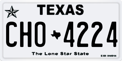 TX license plate CHO4224