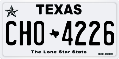 TX license plate CHO4226