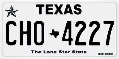 TX license plate CHO4227