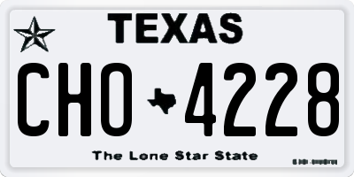 TX license plate CHO4228