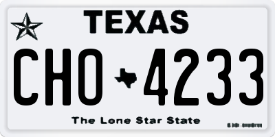 TX license plate CHO4233