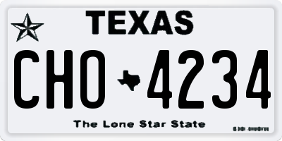 TX license plate CHO4234