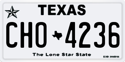 TX license plate CHO4236