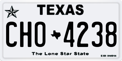 TX license plate CHO4238