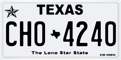 TX license plate CHO4240
