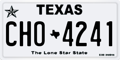 TX license plate CHO4241