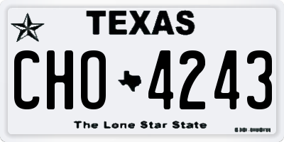 TX license plate CHO4243