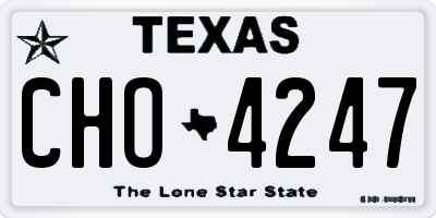 TX license plate CHO4247