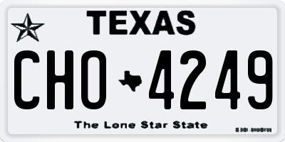 TX license plate CHO4249