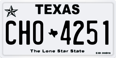 TX license plate CHO4251