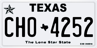TX license plate CHO4252