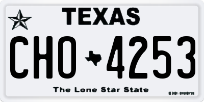 TX license plate CHO4253