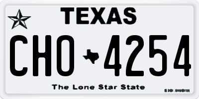 TX license plate CHO4254