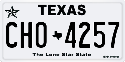 TX license plate CHO4257