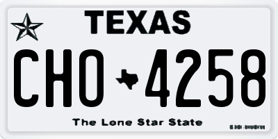 TX license plate CHO4258