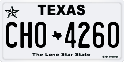 TX license plate CHO4260