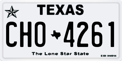 TX license plate CHO4261