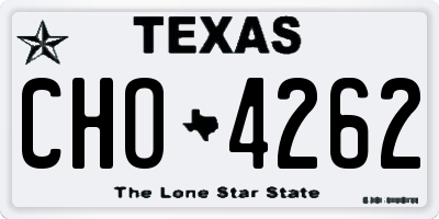 TX license plate CHO4262