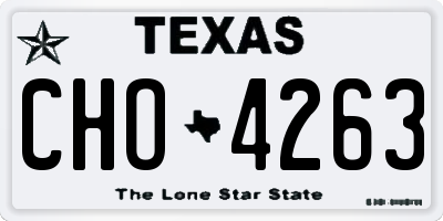 TX license plate CHO4263