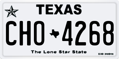 TX license plate CHO4268