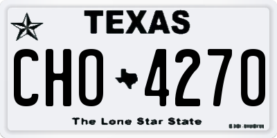 TX license plate CHO4270
