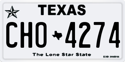 TX license plate CHO4274